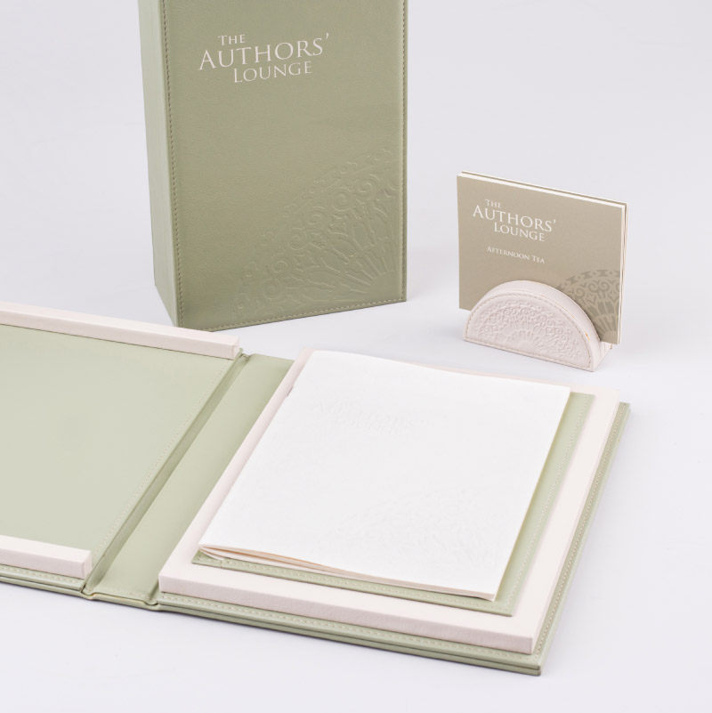 Mandorin Oriental The Authors' Lounge  Menu Printing and Leather Menu | Bangkok Printing Services, Thailand