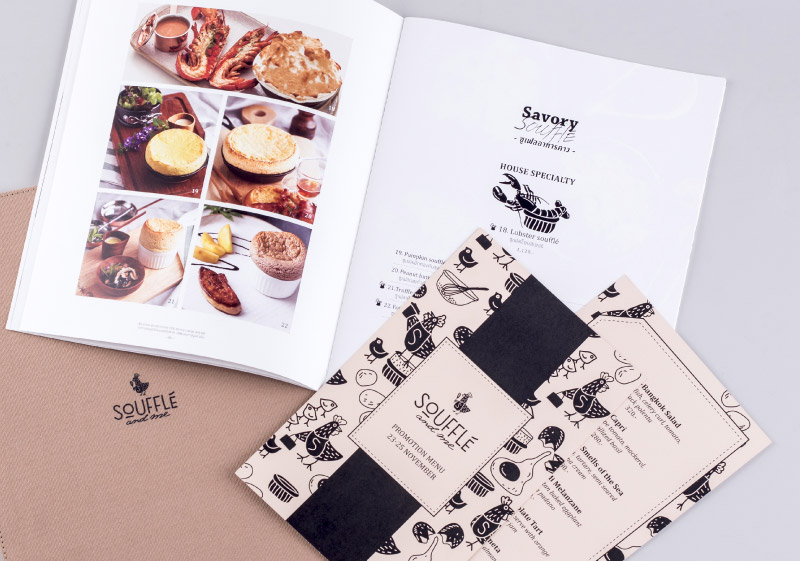 Souffle Restaurant Menus Flyers Printing | Bangkok Printing Services, Thailand